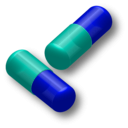 download Two Capsules clipart image with 180 hue color