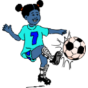 download Girl Playing Soccer clipart image with 180 hue color