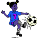 download Girl Playing Soccer clipart image with 225 hue color