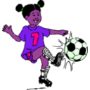 download Girl Playing Soccer clipart image with 270 hue color