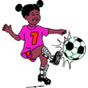 download Girl Playing Soccer clipart image with 315 hue color