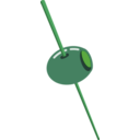 download Olive On A Toothpick clipart image with 90 hue color