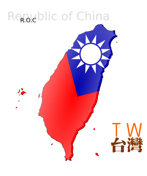 Map Based Flag Of Taiwan