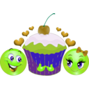 download Lovers Cupcake Smiley Emoticon clipart image with 45 hue color