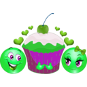 download Lovers Cupcake Smiley Emoticon clipart image with 90 hue color