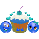 download Lovers Cupcake Smiley Emoticon clipart image with 180 hue color