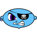 download Mean Pirate Kid clipart image with 180 hue color