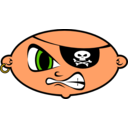 download Mean Pirate Kid clipart image with 0 hue color