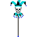 download Skull Marotte clipart image with 180 hue color