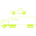 download Semi And Pickup Trucks clipart image with 45 hue color