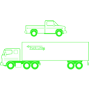 download Semi And Pickup Trucks clipart image with 90 hue color