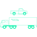download Semi And Pickup Trucks clipart image with 135 hue color