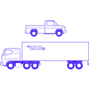 download Semi And Pickup Trucks clipart image with 225 hue color