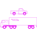 download Semi And Pickup Trucks clipart image with 270 hue color