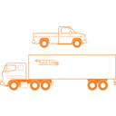 download Semi And Pickup Trucks clipart image with 0 hue color