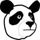 download Panda Head clipart image with 0 hue color
