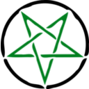 download Red Pentagram clipart image with 135 hue color