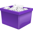download Purple Plastic Box Filled With Paper clipart image with 315 hue color