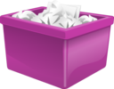 Purple Plastic Box Filled With Paper