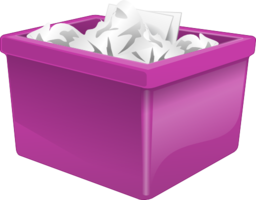 Purple Plastic Box Filled With Paper