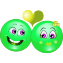 download Lovely Couple Smiley Emoticon clipart image with 90 hue color