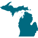 download State Of Michigan clipart image with 315 hue color