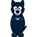 download Cartoon Wolf clipart image with 180 hue color
