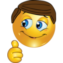 download Thumbs Up Boy Smiley Emoticon clipart image with 0 hue color