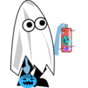 download Ghost Trick Or Treater clipart image with 180 hue color