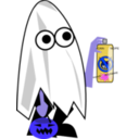 download Ghost Trick Or Treater clipart image with 225 hue color