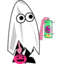 download Ghost Trick Or Treater clipart image with 315 hue color