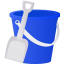 download Bucket clipart image with 180 hue color