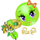 download Pretty Girl Flower Smiley Emoticon clipart image with 45 hue color