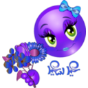 download Pretty Girl Flower Smiley Emoticon clipart image with 225 hue color