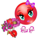 download Pretty Girl Flower Smiley Emoticon clipart image with 315 hue color
