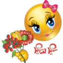 download Pretty Girl Flower Smiley Emoticon clipart image with 0 hue color