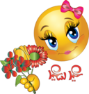 Pretty Girl Flower Smiley Emoticon