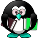 download Bookworm Penguin clipart image with 135 hue color
