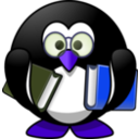 download Bookworm Penguin clipart image with 225 hue color