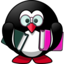 download Bookworm Penguin clipart image with 315 hue color