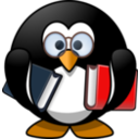 download Bookworm Penguin clipart image with 0 hue color