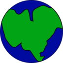 download Earth With One Continent clipart image with 0 hue color