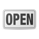 download Open Sign Plastic clipart image with 90 hue color