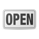 download Open Sign Plastic clipart image with 315 hue color