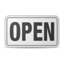 download Open Sign Plastic clipart image with 0 hue color