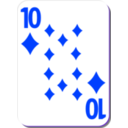 download White Deck 10 Of Diamonds clipart image with 225 hue color