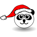 Funny Panda Face Black And White With Santa Claus Hat