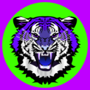 download Tiger Blue On Yellow clipart image with 225 hue color