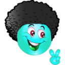 download Big Hair Style Boy Smiley Emoticon clipart image with 135 hue color