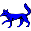 download Fox Passant clipart image with 180 hue color